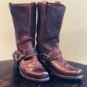 Vintage FRYE Harness 12R Motorcycle Leather Distressed Boots